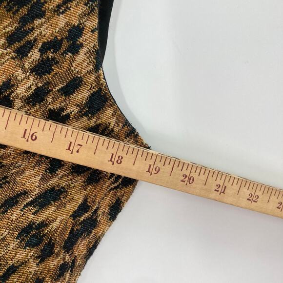 Vintage Leopard Cheetah Print Gold Button Vest Women’s Size Medium Western - Picture 6 of 8
